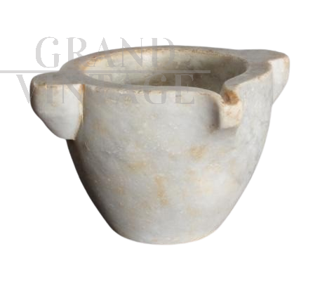 Antico raro mortaio da farmacia in marmo, XIX secolo                            