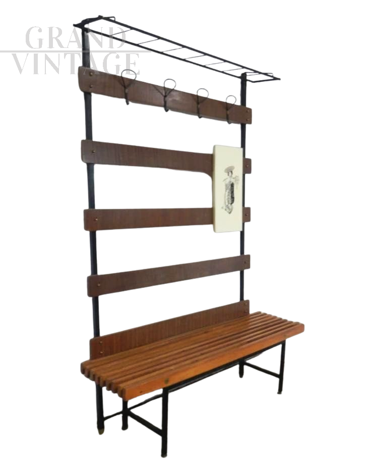 Appendiabiti da ingresso con panca, 1950                            