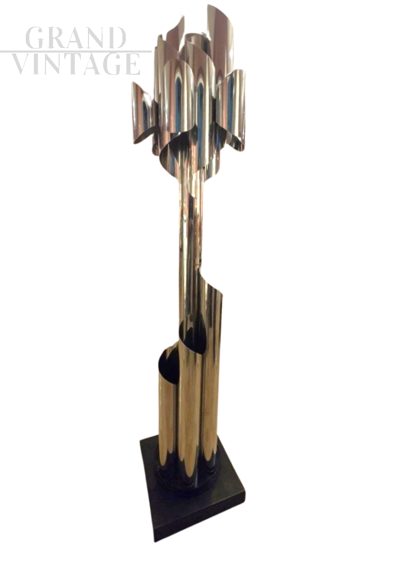 Appendiabiti vintage in stile Reggiani in acciaio                            