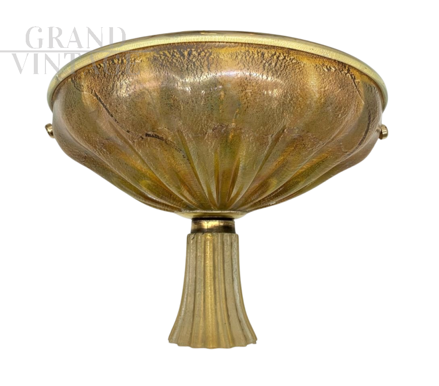 Applique Cenedese in vetro di Murano dorato acidato                            