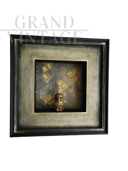 Bacheca nicchia espositore vintage dipinta effetto delabré