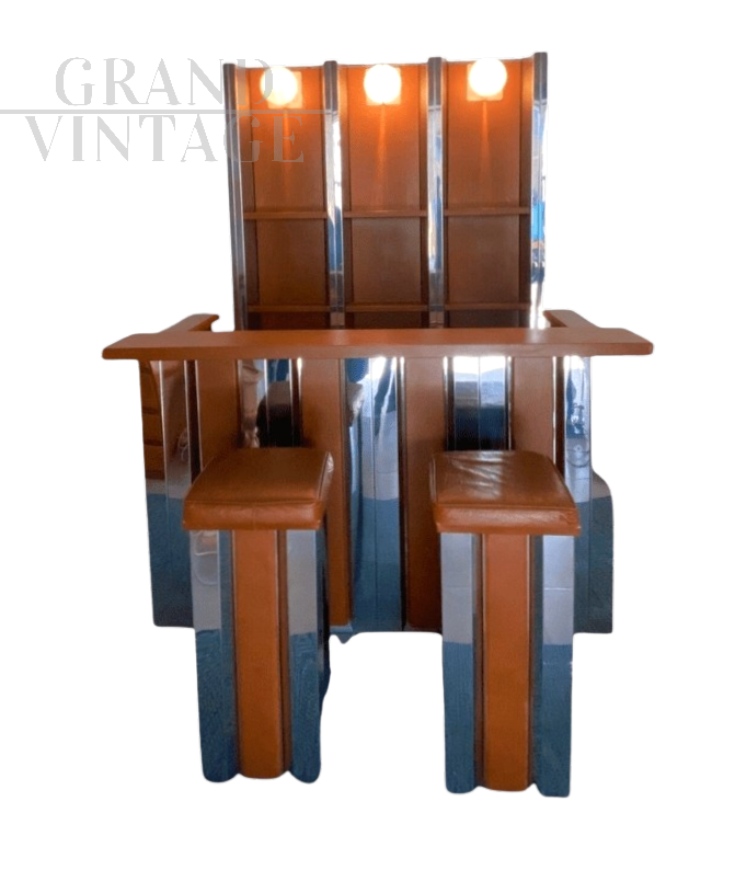 Bar Willy Rizzo originale in pelle marrone                            