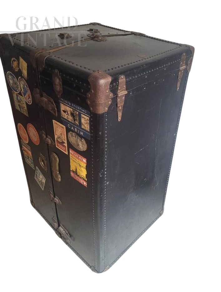 Baule armadio da viaggio vintage                            