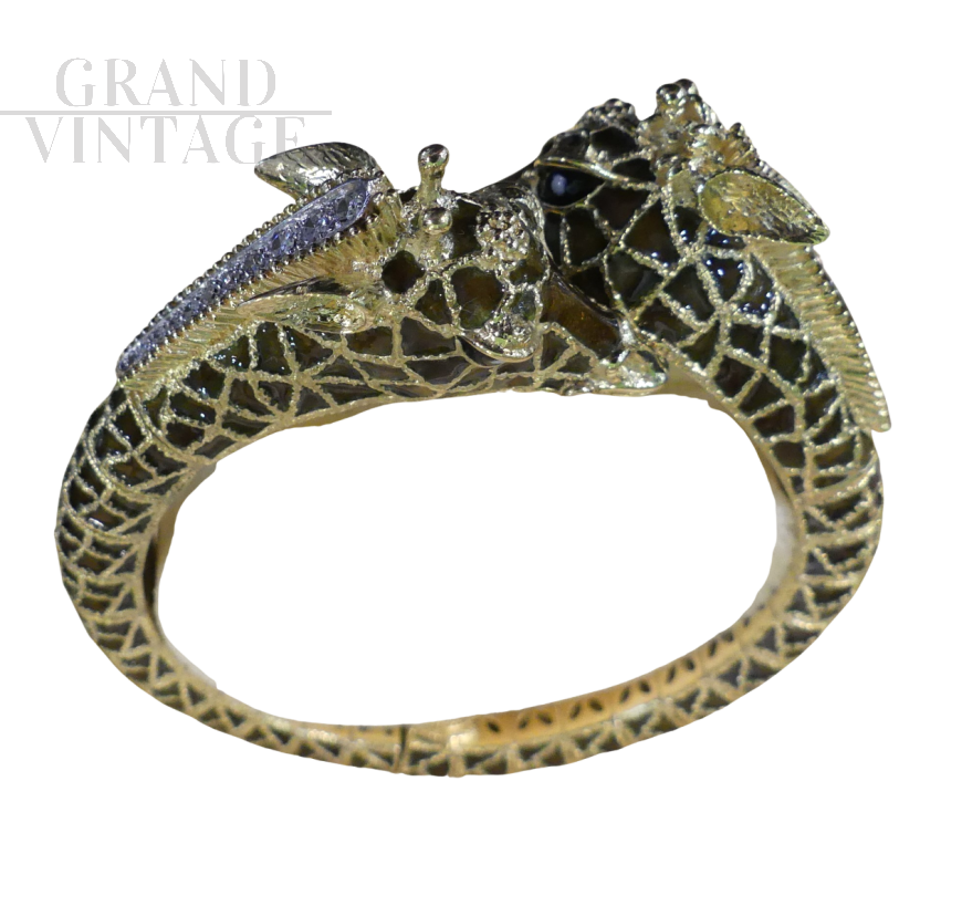 Bracciale Giraffe di Frascarolo in oro e smalti                            