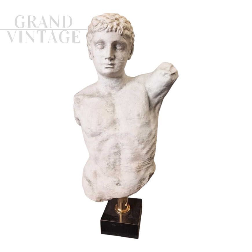 Busto in stile classico in gesso, Italia XX secolo                            