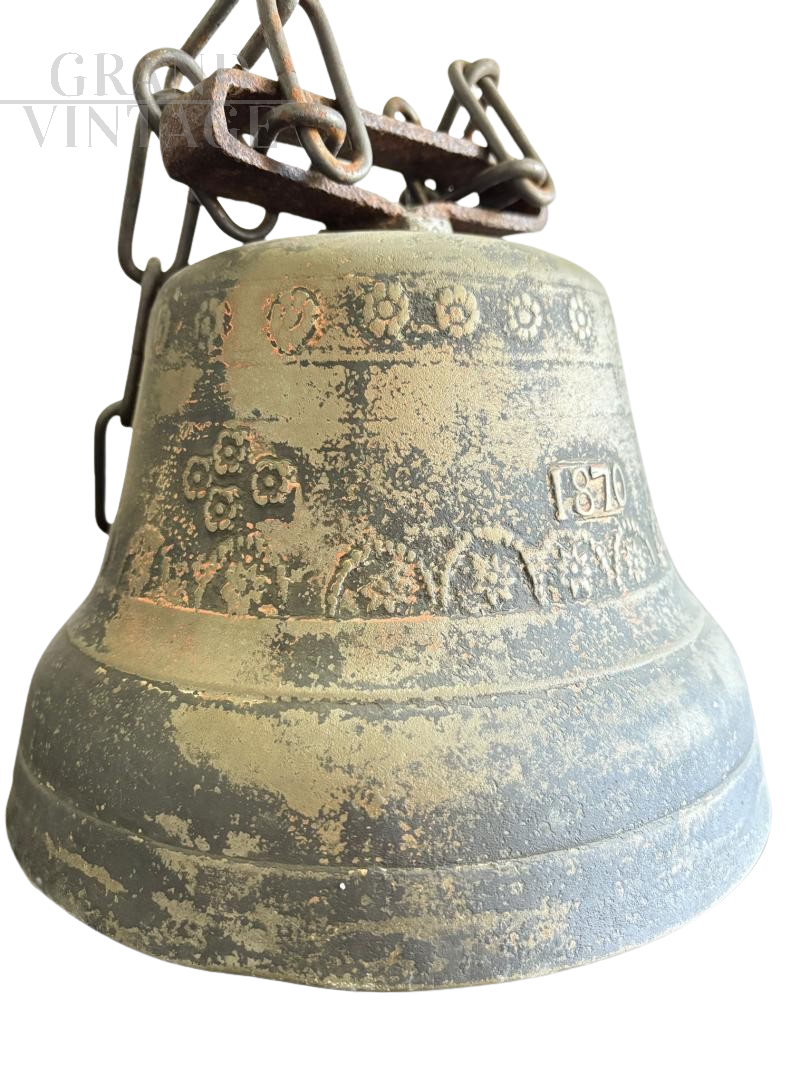 Campana antica in bronzo, Italia 1870                            