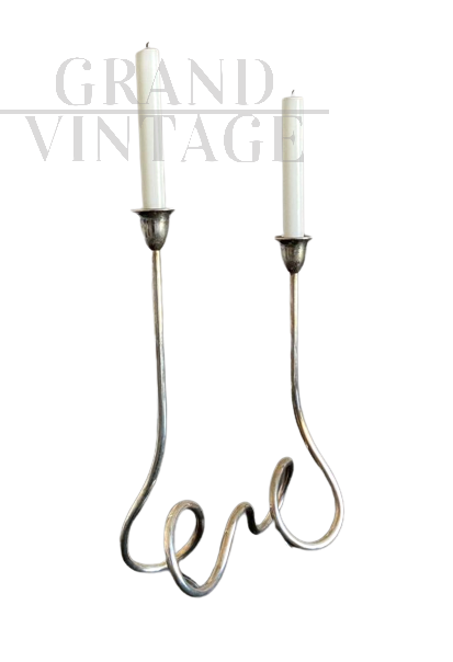 Candelabro in argento Sheffield, Italia anni '70