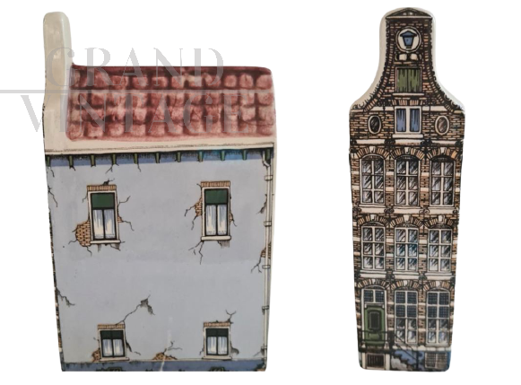 Casetta in ceramica Delft n.3 serie 48 dipinta a mano