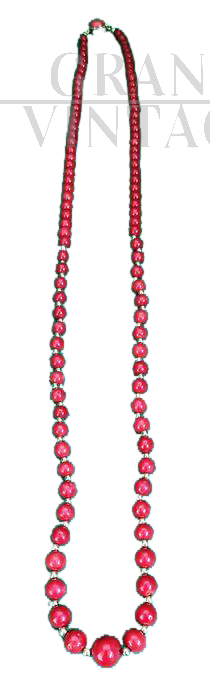 Collana vintage in corallo rosso sardo e oro