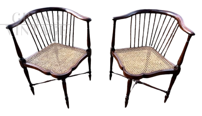 Coppia di sedie ad angolo Jugendstil di Adolf Loos per FO Schmidt                            