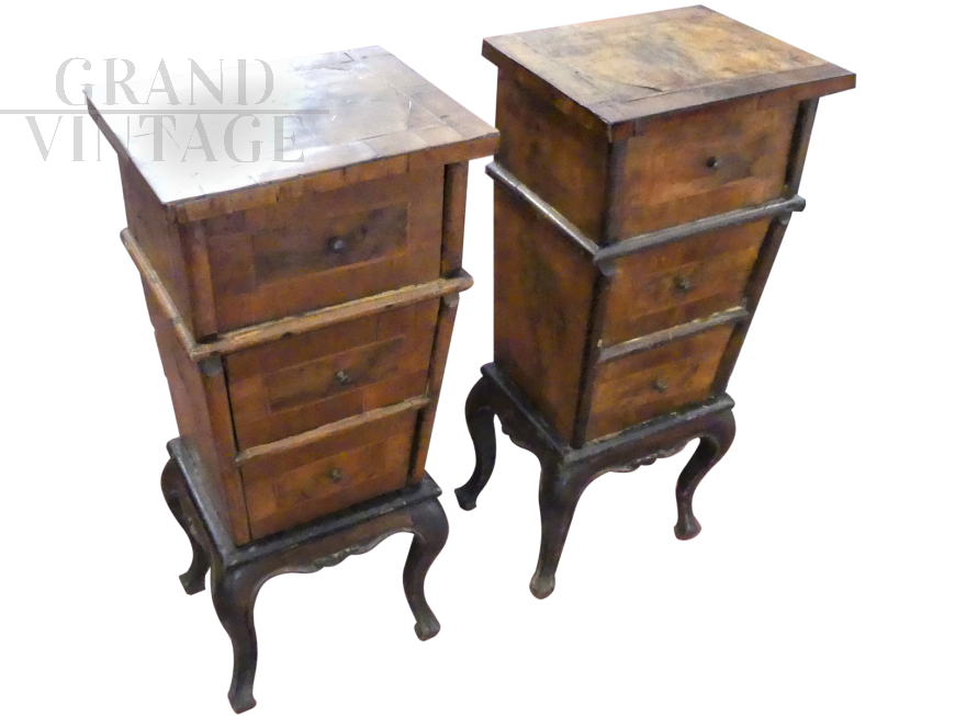 Coppia di comodini veneziani antichi inizio '800