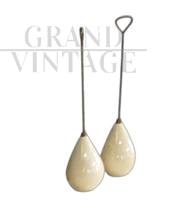 Coppia di fermaporta design di Luigi Caccia Dominioni in marmo bianco                            