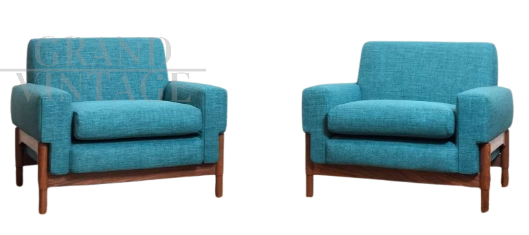 Coppia di poltrone Kiushu dei f.lli Saporiti, Italia anni '60                            