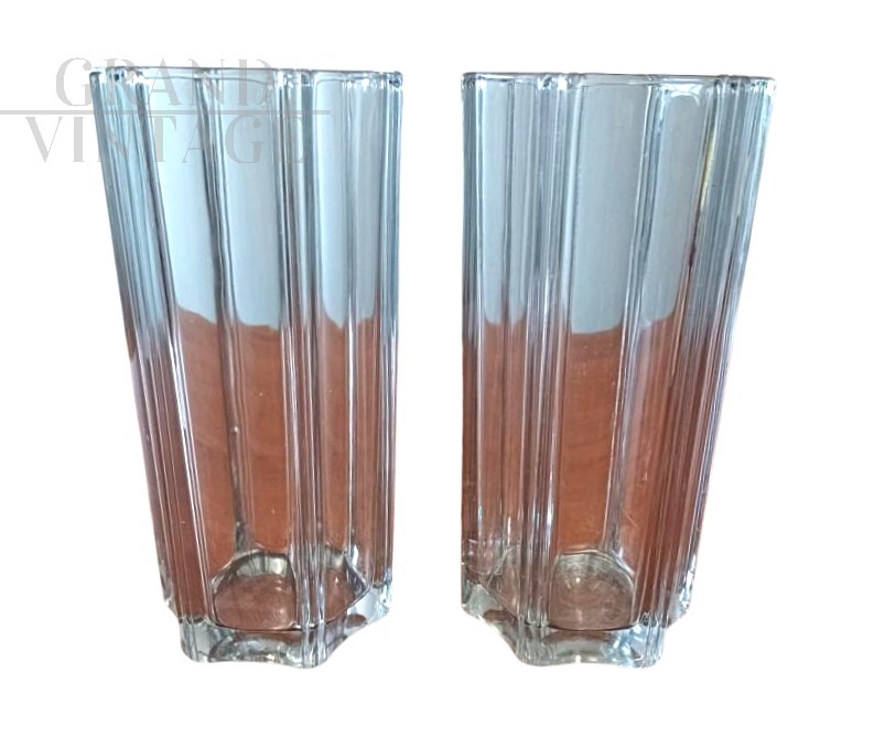 Coppia di vasi Borgonovo in cristallo                            