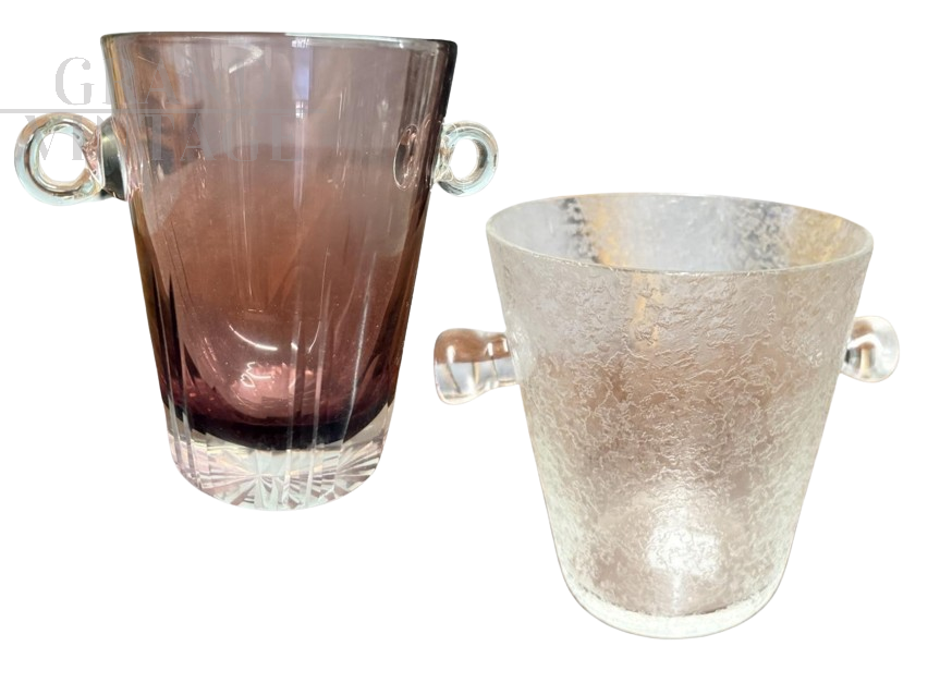 Coppia di vasi portaghiaccio in cristallo anni '70                            