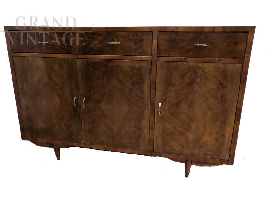 Credenza anni '50 in noce fiammato                            