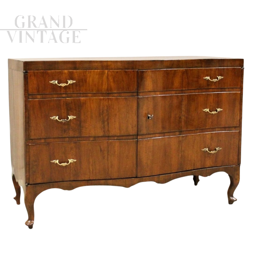 Credenza buffet di epoca Luigi XV in noce, Italia '700                            