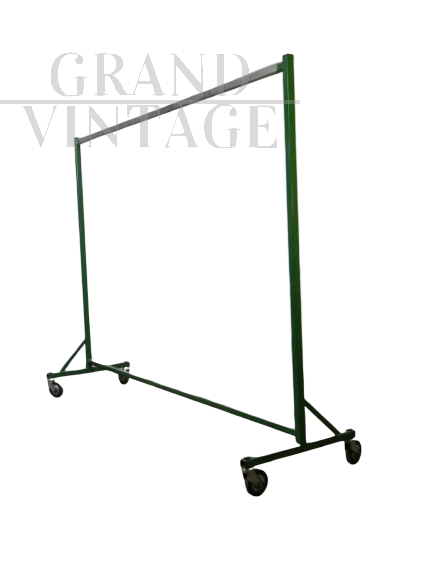 Appenderia stender vintage industriale con rotelle, anni '70 