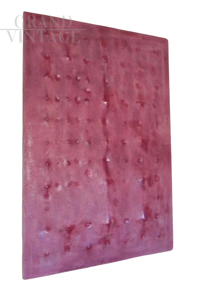 Dipinto contemporaneo in tela con superficie estroflessa                            