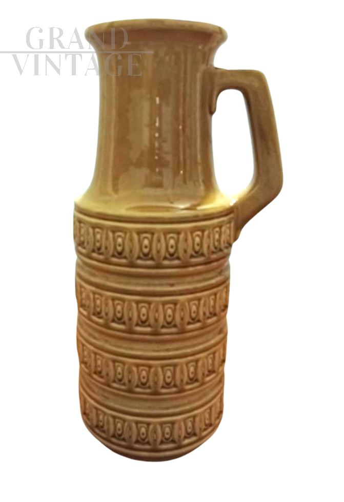 Grande brocca vintage W. Germany in ceramica gialla