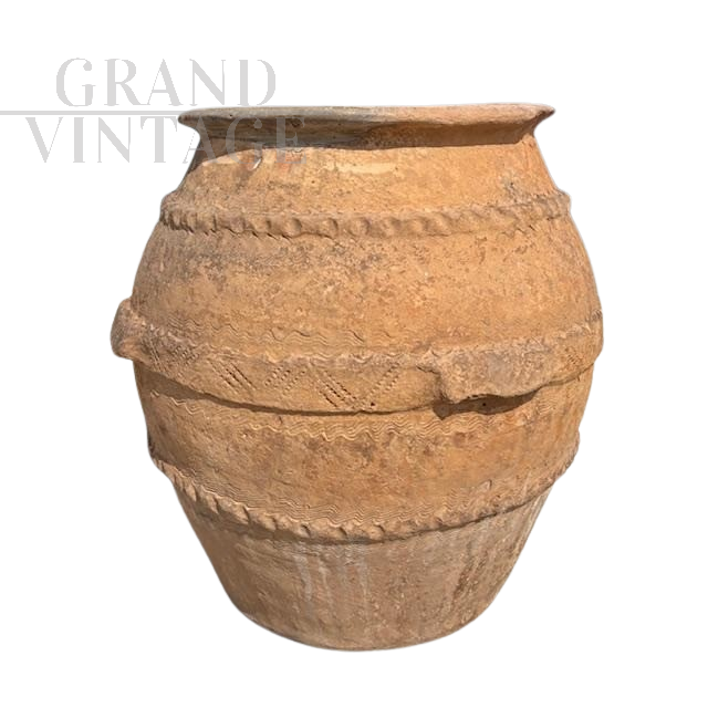 Grande orcio vaso antico da esterno in terracotta, XVIII secolo                            