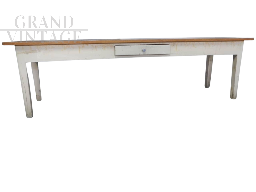 Grande tavolo da lavoro con cassetto, anni '60                            