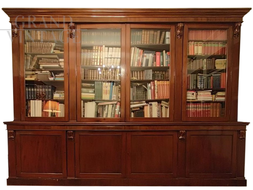 Importante libreria Vittoriana Inglese, XIX secolo