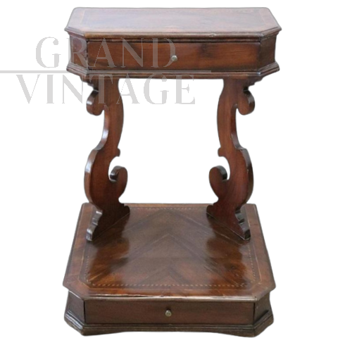 Inginocchiatoio antico in noce di fine XVIII secolo                            