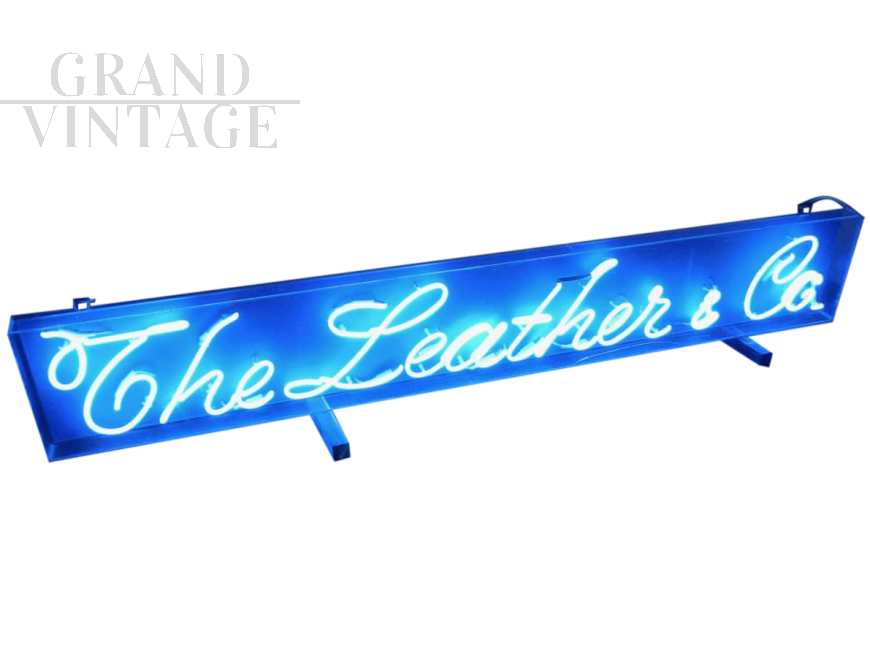 Insegna luminosa al neon vintage, The Leather & Co.