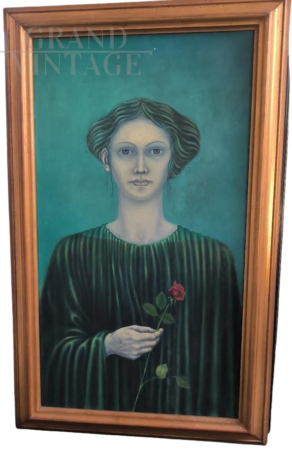 La Morte - dipinto di Valentino Vanini con figura femminile                            