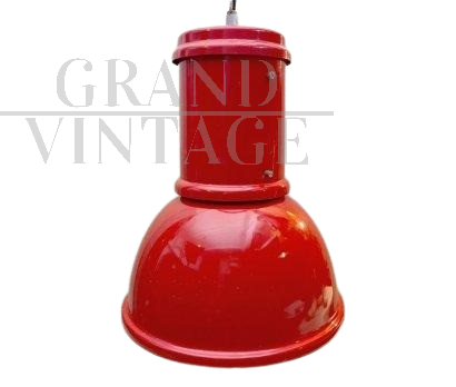 Lampada a sospensione Lampara rossa di Fontana Arte, anni '60                            