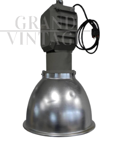 Lampada a sospensione industriale anni '70 in metallo