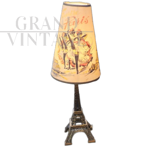 Lampada da tavolo con torre Eiffel, souvenir da Parigi anni '30                            