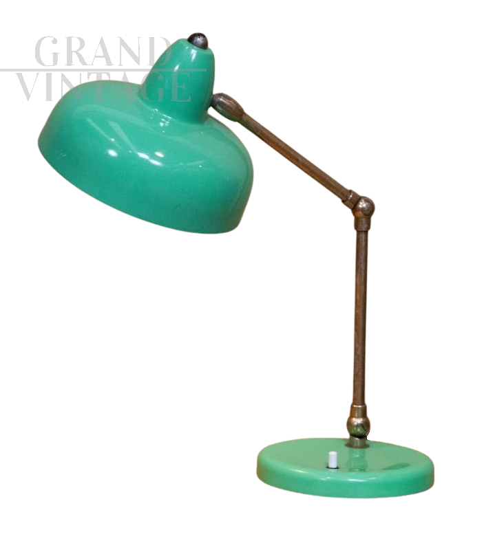 Lampada da tavolo vintage verde acqua snodabile                            