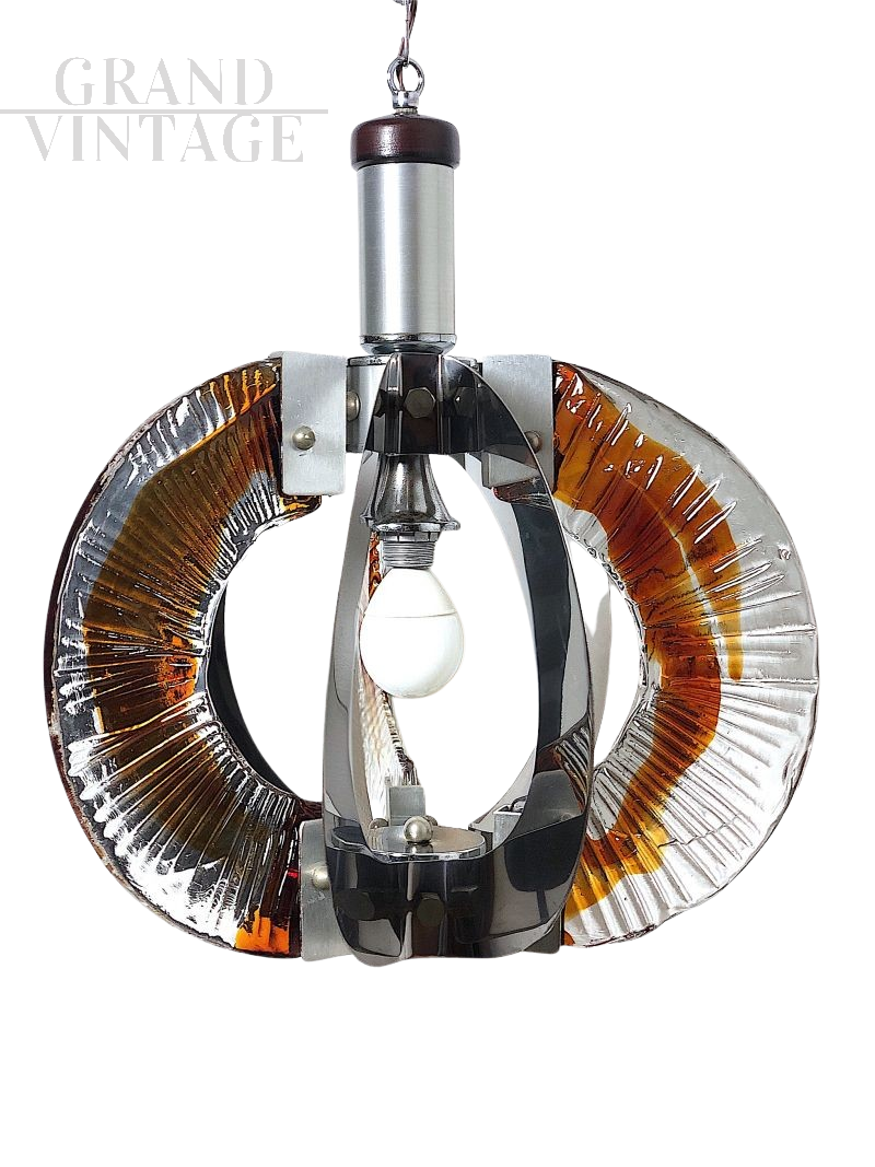 Lampadario space age di Carlo Nason per Mazzega