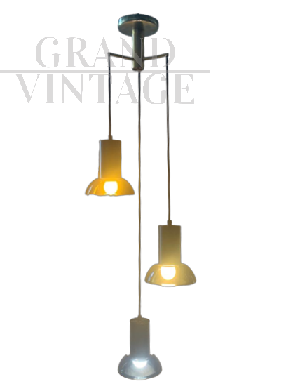 Lampadario Seguso con pendenti in vetro colorato