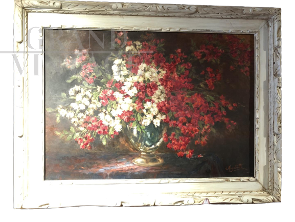 Natura morta con vaso di fiori, dipinto di C. Magistretti