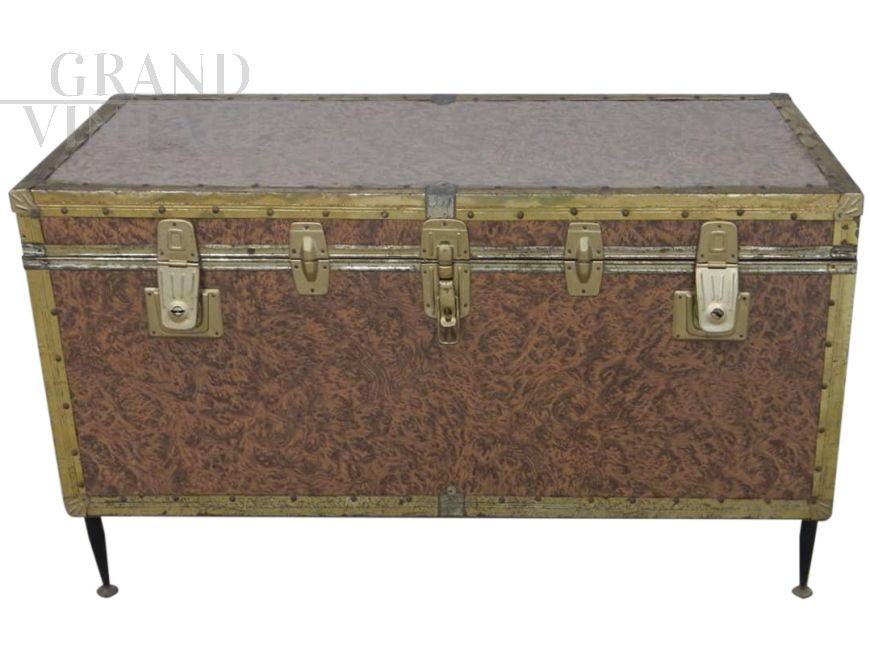 Baule vintage in alluminio, anni '50                            