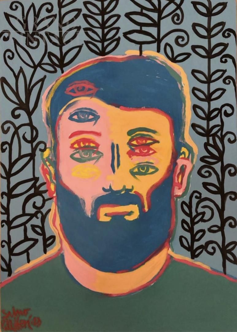 Black Garden - dipinto di Salvo Pillitteri in stile urban contemporaneo                            