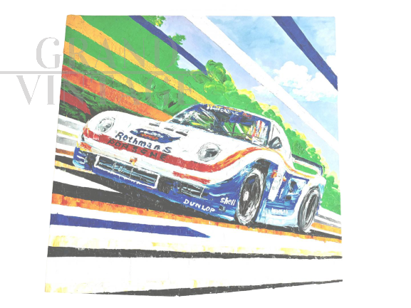 Porsche - Pittura ad olio con tecnica a spatola