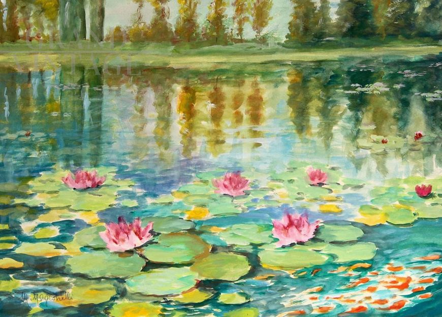 Lago con Ninfee -  dipinto di Miranda Magistrelli