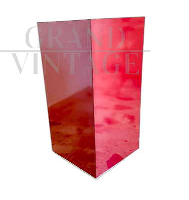 Piedistallo o contenitore in formica bordeaux, Italia anni '70                            