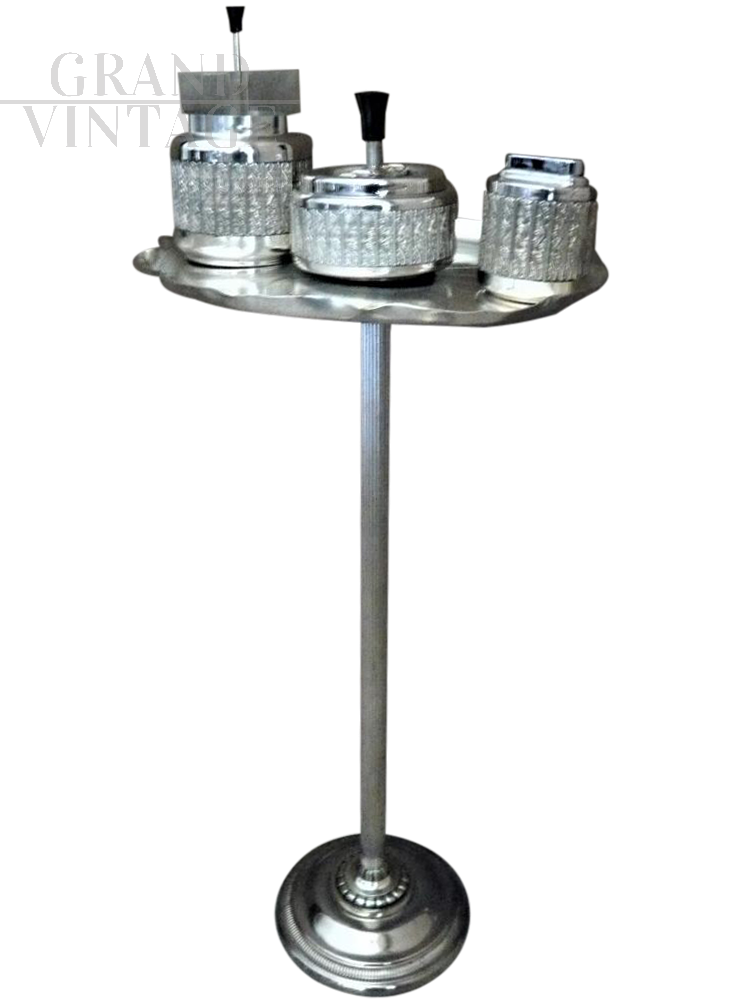 Christofle - Guéridon de fumeur, Art Déco, métal argenté