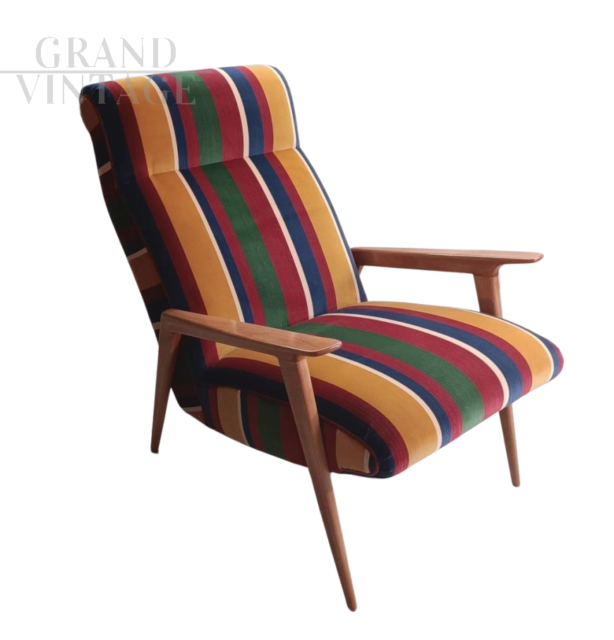 Poltrona design in stile Scandinavo anni '40 in velluto