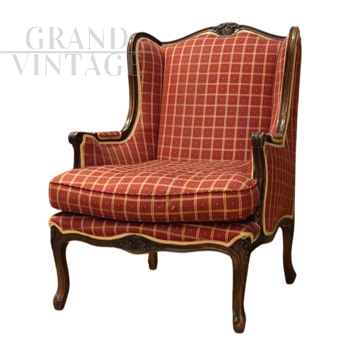 Poltrona in stile Luigi XVI in tessuto country                            