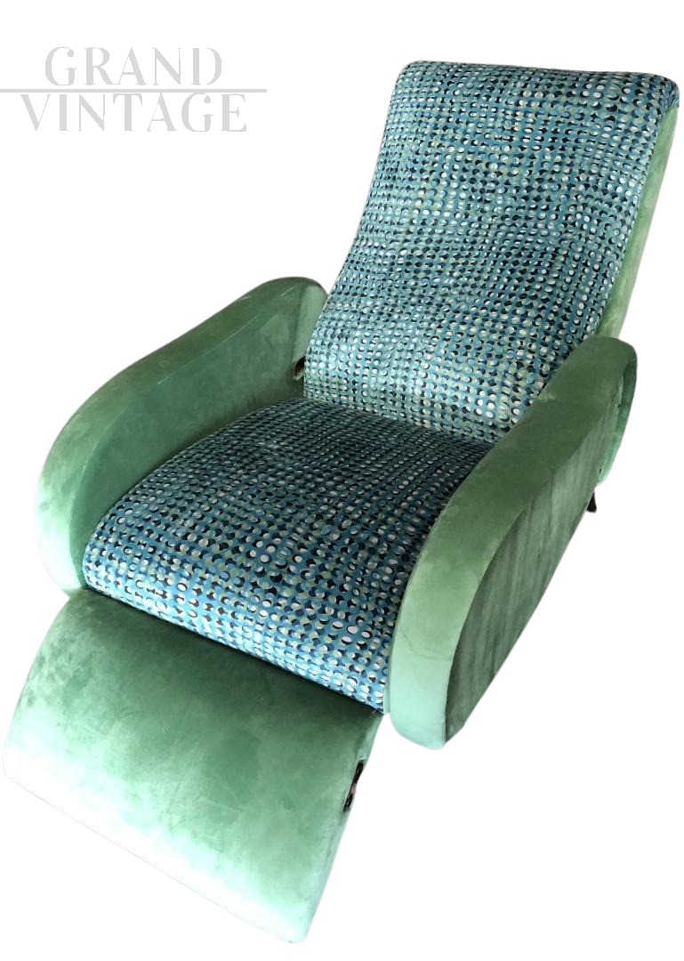 Poltrona vintage reclinabile modernariato stile Zanuso                            