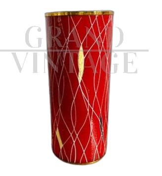 Portaombrelli vintage di Siva Poggibonsi smaltato con dettagli in ottone, anni '50 