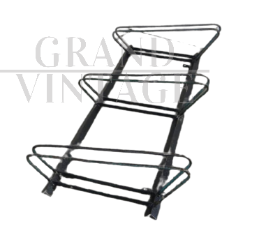 Rastrelliera porta biciclette in ferro anni '60, a 3 posti                            
