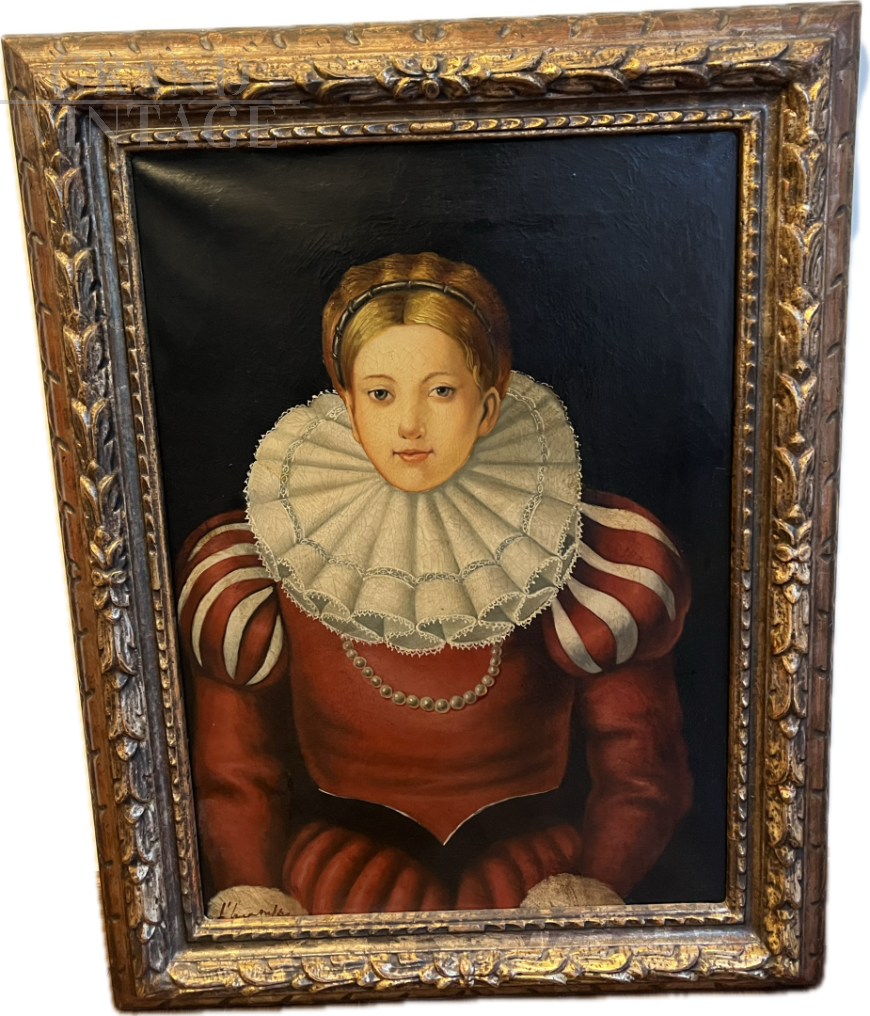 Ritratto di dama - dipinto olio su tela, copia da Agnolo Bronzino