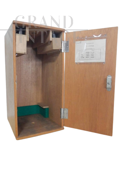 Scatola vintage in legno per microscopio                            